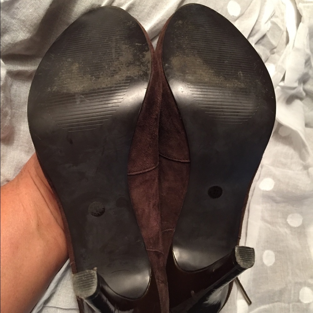 Michelle Bisou 4 inch Brown Leather Heels - Picture 4 of 5